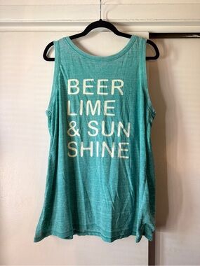torrid Teal Tank Top Beer Lime Sunshine